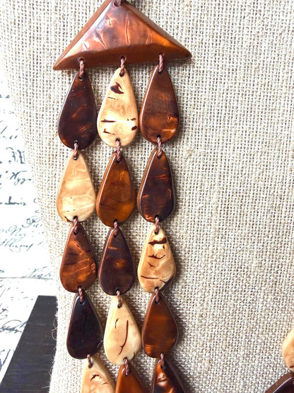 Brown Adjustable Tagua Statement Necklace – Chunky Eco Friendly Jewelry