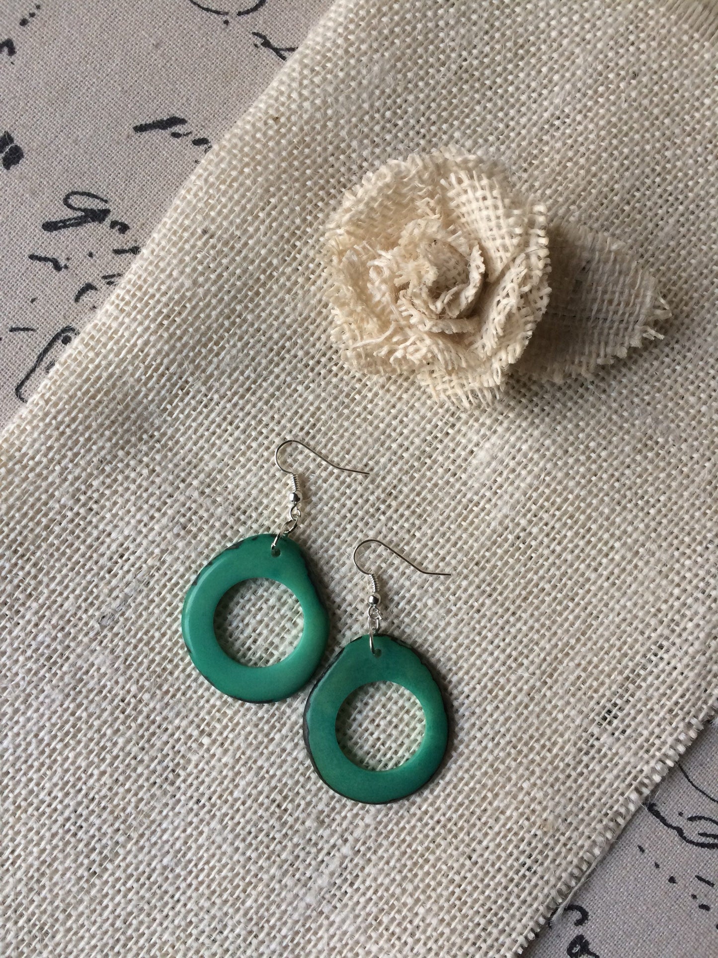 Tagua earrings Mint green beaded earrings Fall fashion 2025s Dangly earrings Edgy earrings Wearable art Fall fashion 2025 Hypoallergenic