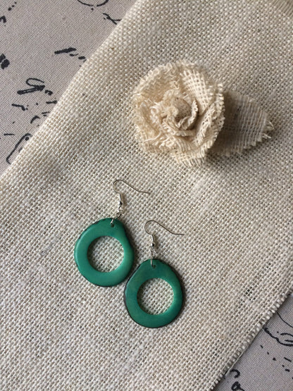 Tagua earrings Mint green beaded earrings Fall fashion 2025s Dangly earrings Edgy earrings Wearable art Fall fashion 2025 Hypoallergenic