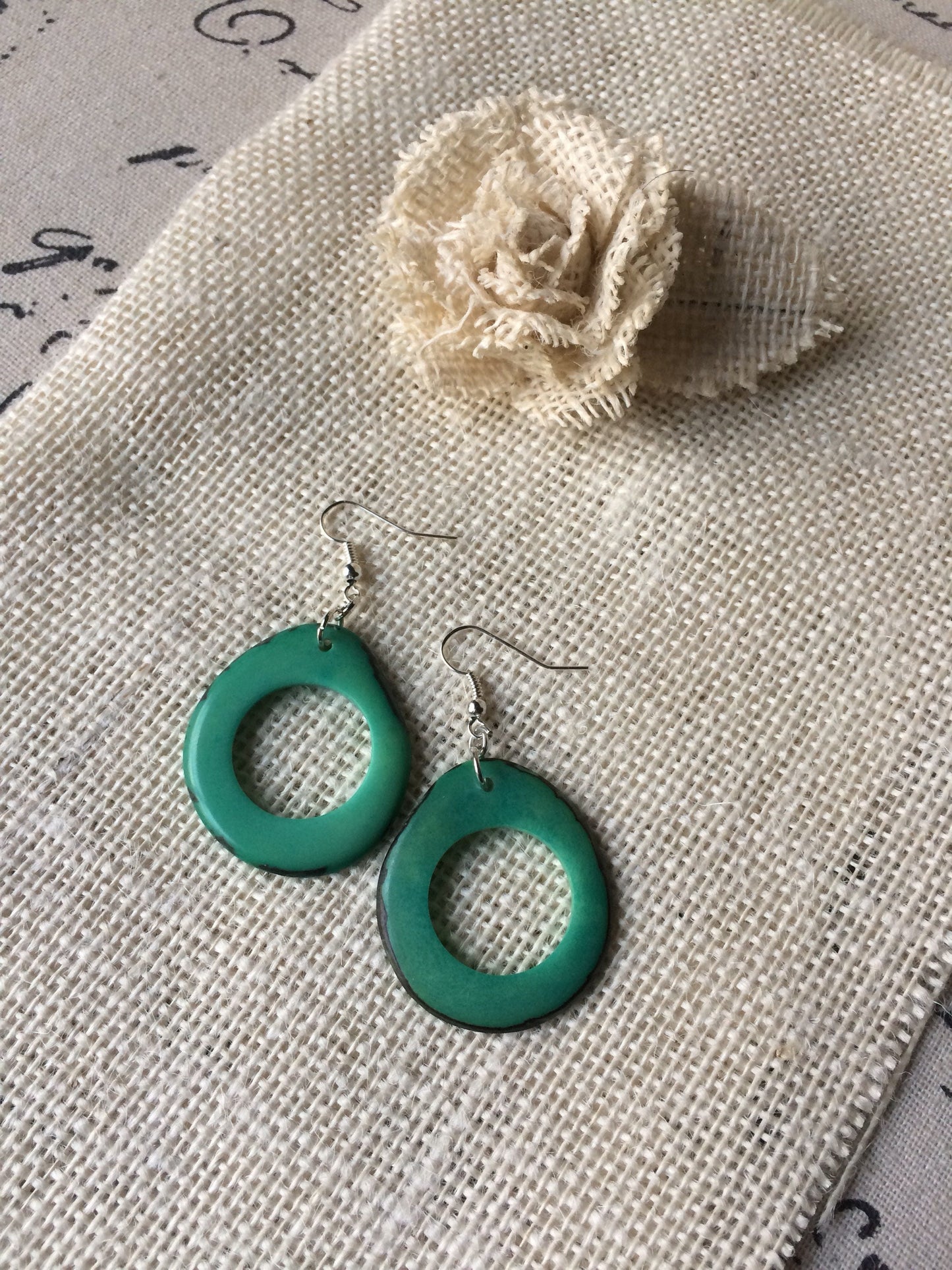Tagua earrings Mint green beaded earrings Fall fashion 2025s Dangly earrings Edgy earrings Wearable art Fall fashion 2025 Hypoallergenic