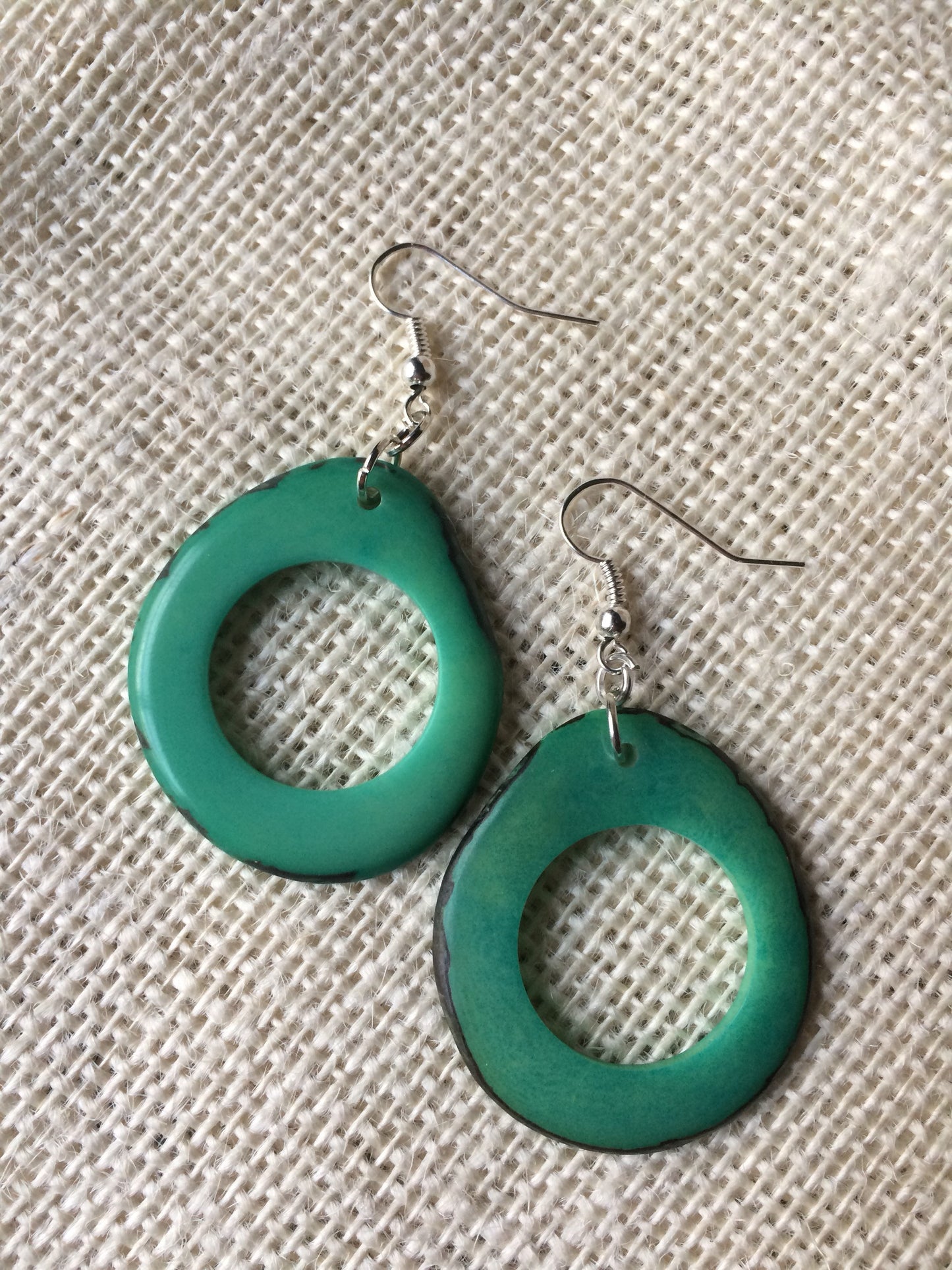 Tagua earrings Mint green beaded earrings Fall fashion 2025s Dangly earrings Edgy earrings Wearable art Fall fashion 2025 Hypoallergenic