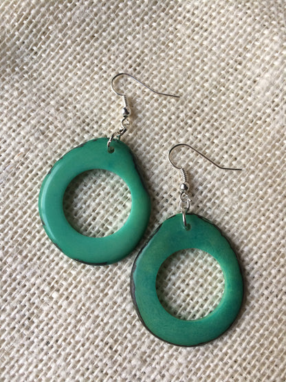 Tagua earrings Mint green beaded earrings Fall fashion 2025s Dangly earrings Edgy earrings Wearable art Fall fashion 2025 Hypoallergenic
