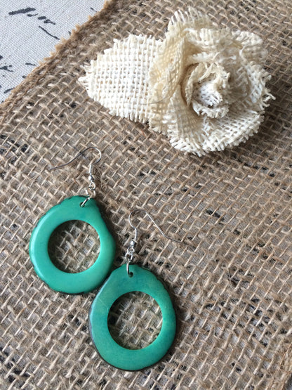 Tagua earrings Mint green beaded earrings Fall fashion 2025s Dangly earrings Edgy earrings Wearable art Fall fashion 2025 Hypoallergenic