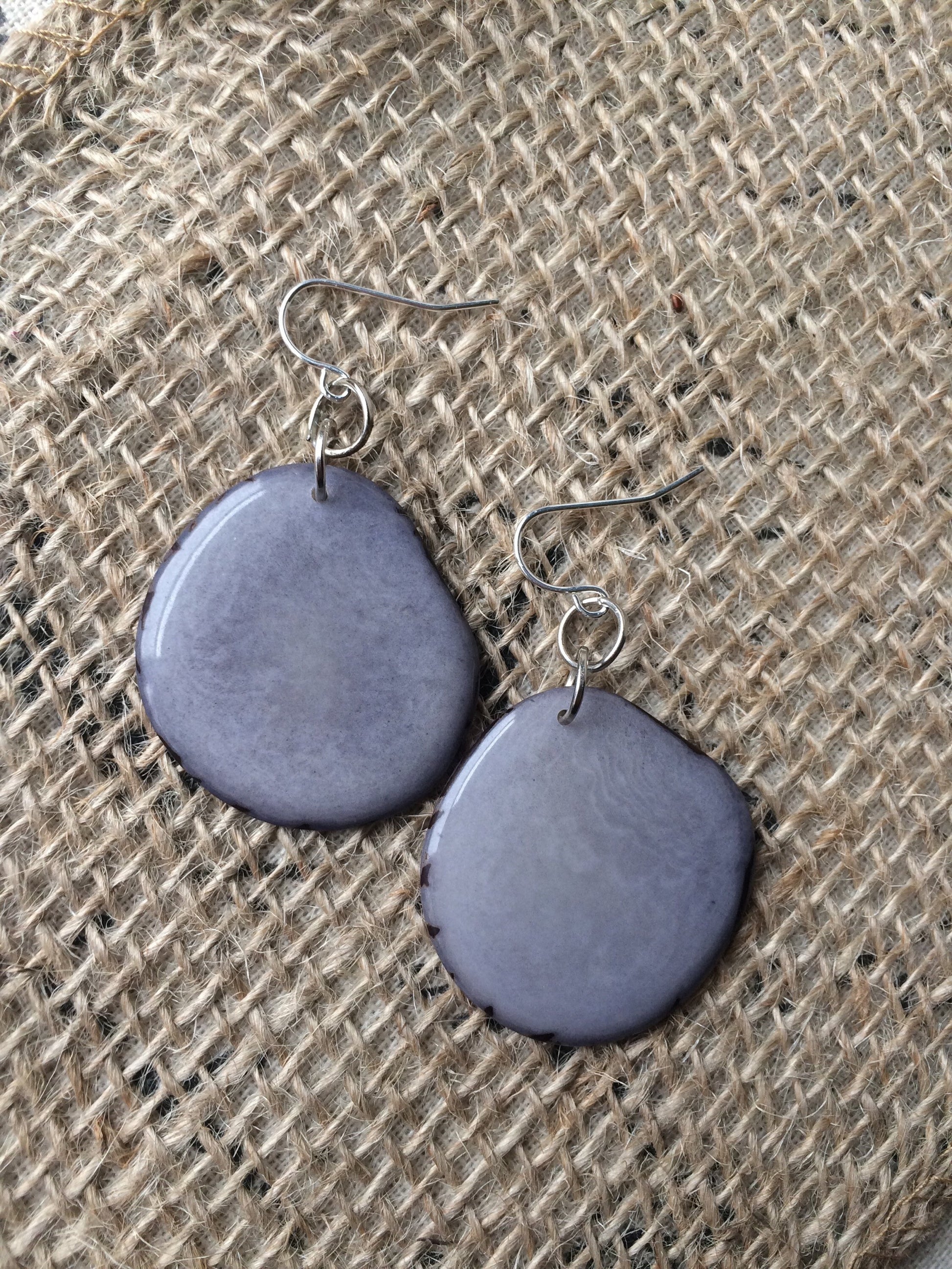 Big gray earrings Tagua jewelry Long drop earrings Chunky dangle earrings Handmade beaded made in Ecuador Huge statement for Spring fashion