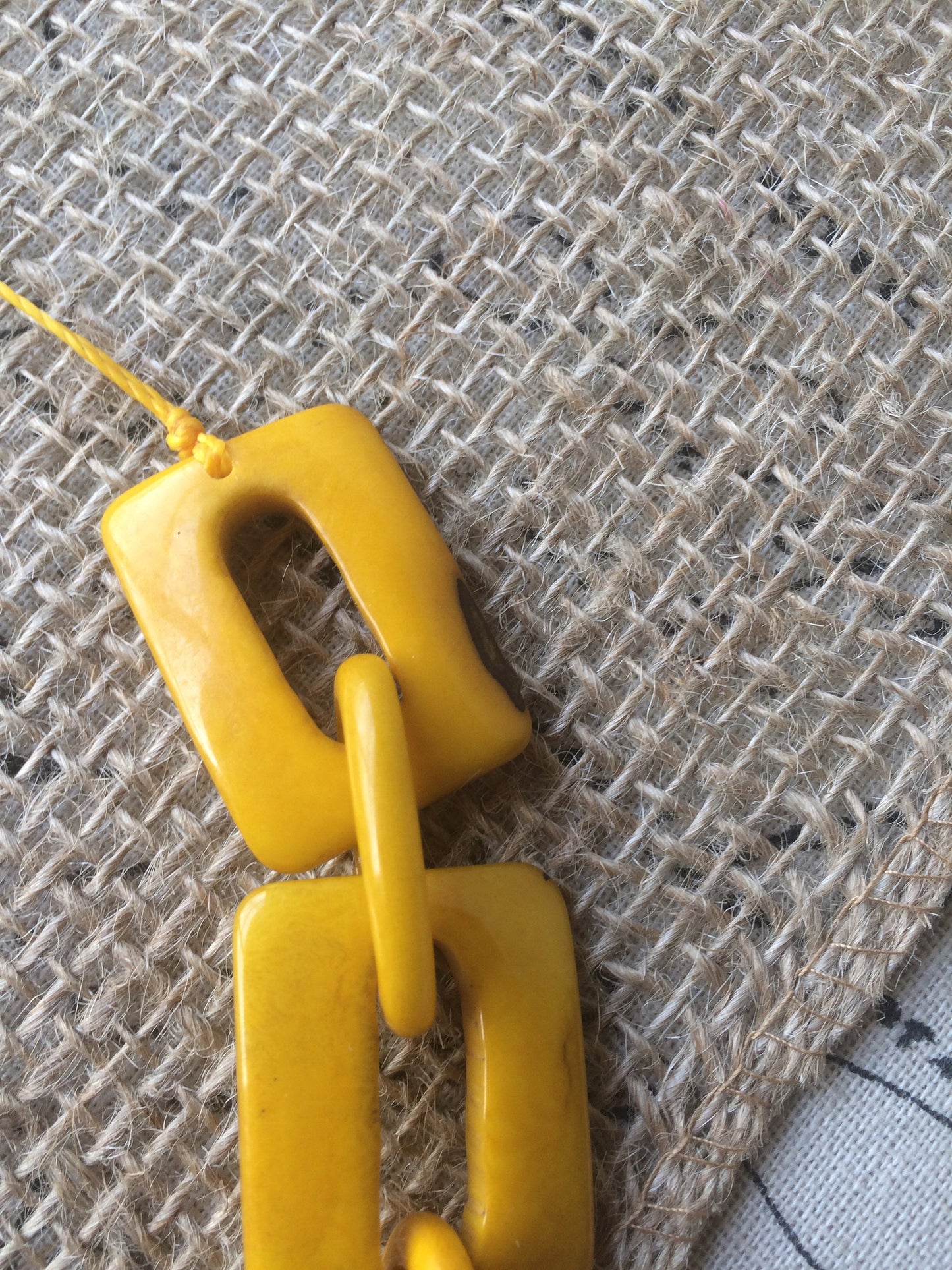 Big bead yellow necklace Tagua jewelry Oversized beaded collar Geometric statement necklace Chunky bib for bridesmaids Spring fashion trends