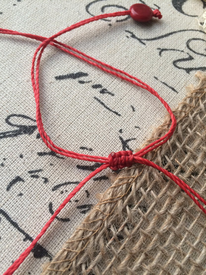 Red chain link necklace Tagua jewelry Christmas fashion Geometric beaded jewelry Adjustable cord Wearable art Holiday gift for her