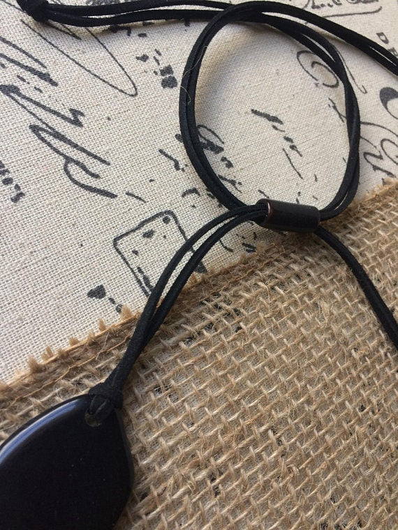 Black statement Necklace Tagua nut jewelry Big bold necklaces Adjustable cord Fall fashion Wearable art Multi layer beaded necklace