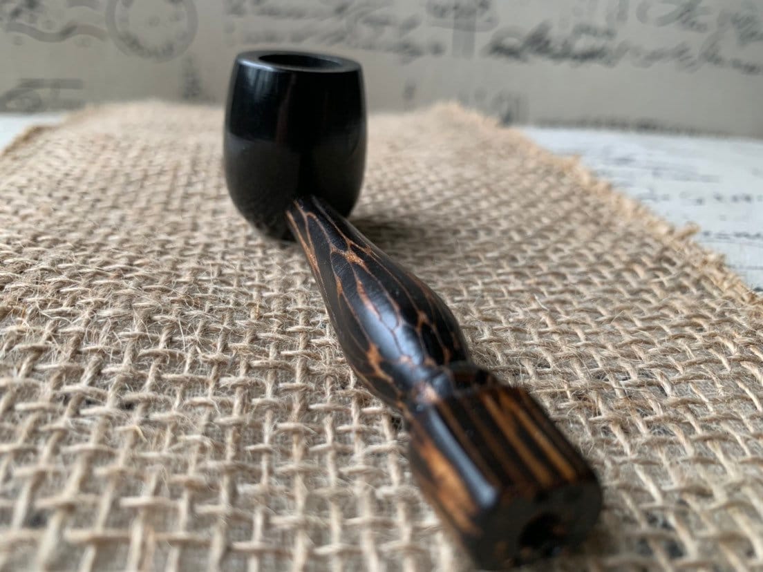 Leaf smoking pipe Handcrafted smoking bowl Rasta tobacco pipe Handmade tagua nut and wood Unique travel pipe Ceremonial shaman ritual