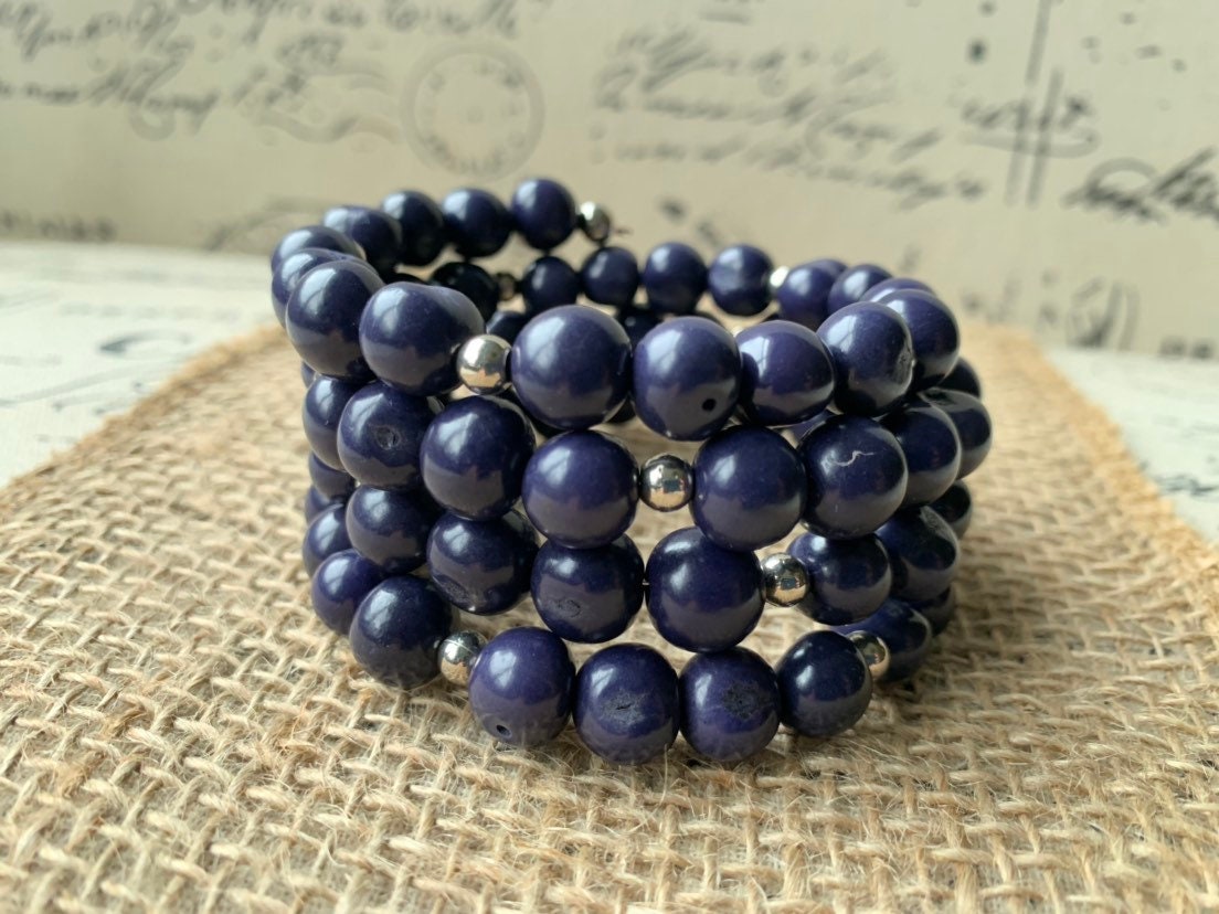 Dark purple statement bracelet Wire wrap adjustable bangle Acai seeds jewelry Handmade gifts Fall fashion 2025s under 25 Wearable art