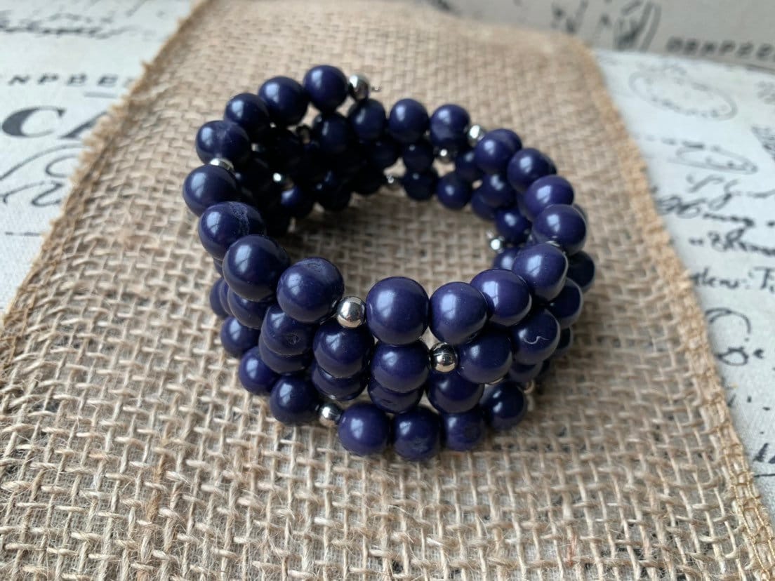 Dark purple statement bracelet Wire wrap adjustable bangle Acai seeds jewelry Handmade gifts Fall fashion 2025s under 25 Wearable art