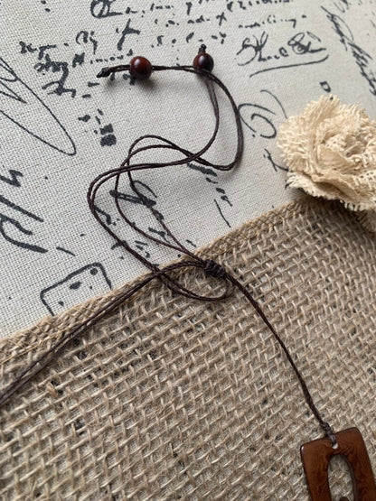 Brown chain link necklace Tagua jewelry Wearable art Fall fashion Elegant necklace Statement beaded necklace Adjustable cord Lightweight