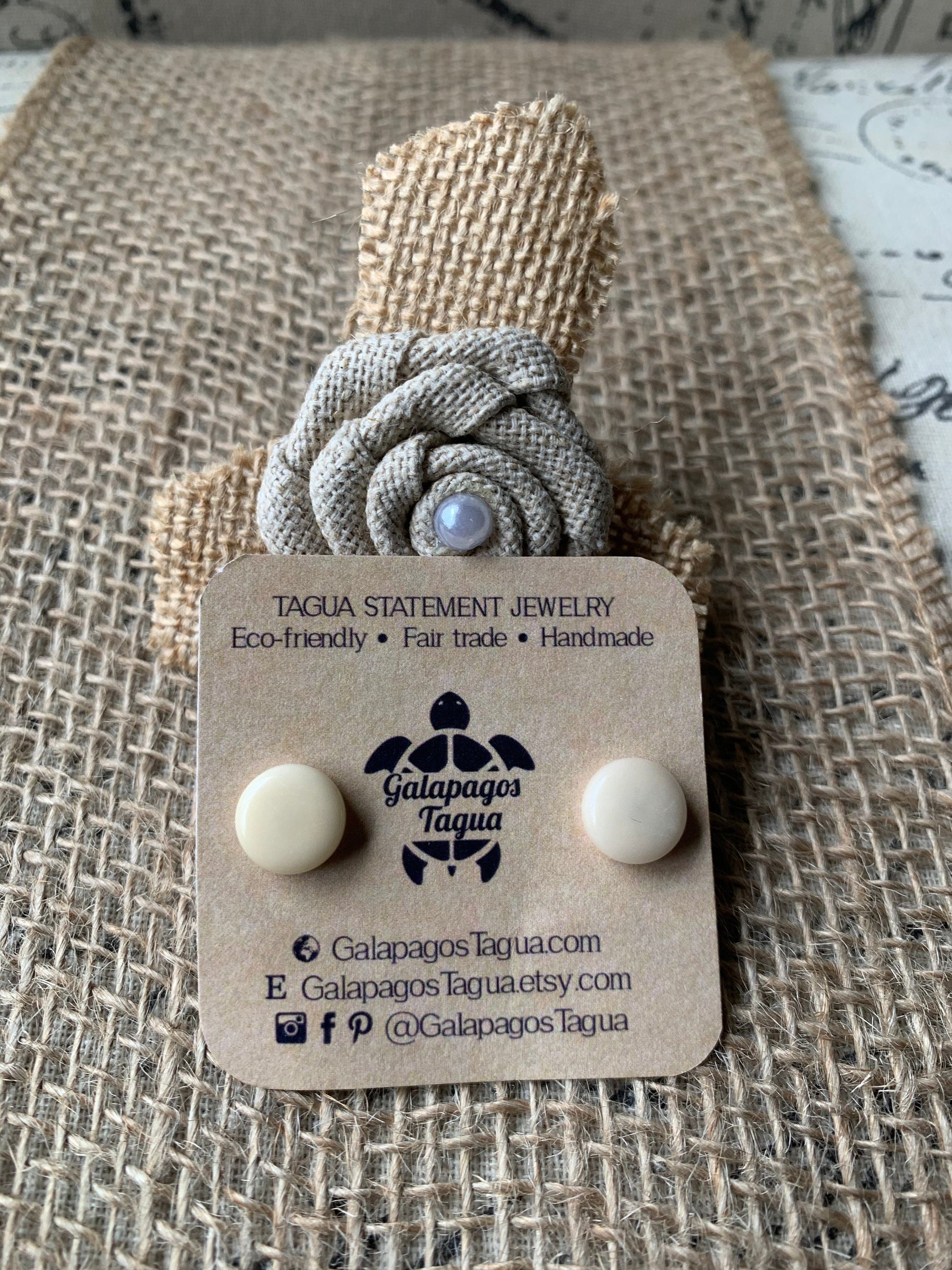 White stud earrings Round posts Geometric earrings Tagua nut jewelry Ivory 14 year Anniversary gift for wife Vegetable ivory jewelry Organic