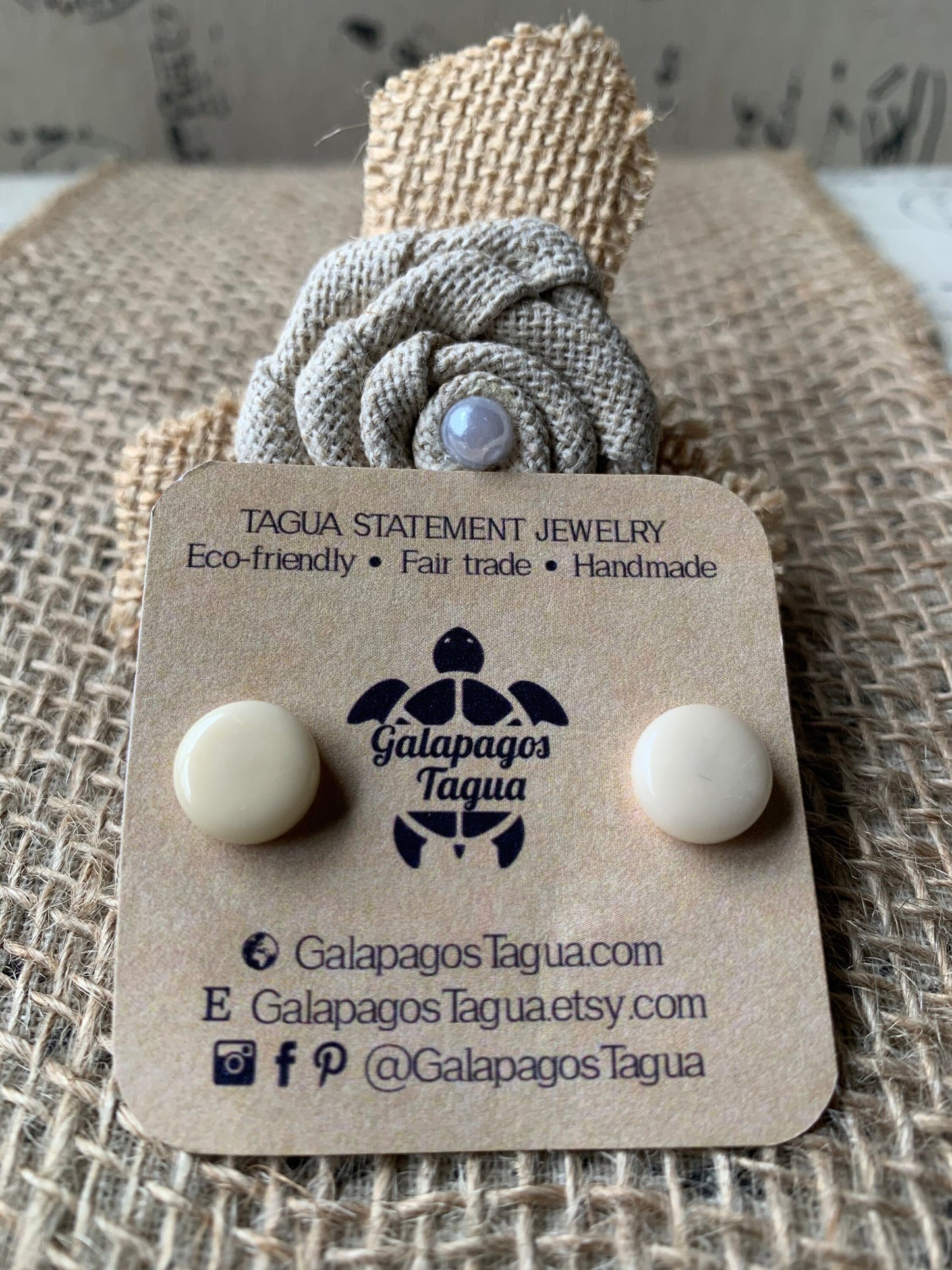 White stud earrings Round posts Geometric earrings Tagua nut jewelry Ivory 14 year Anniversary gift for wife Vegetable ivory jewelry Organic