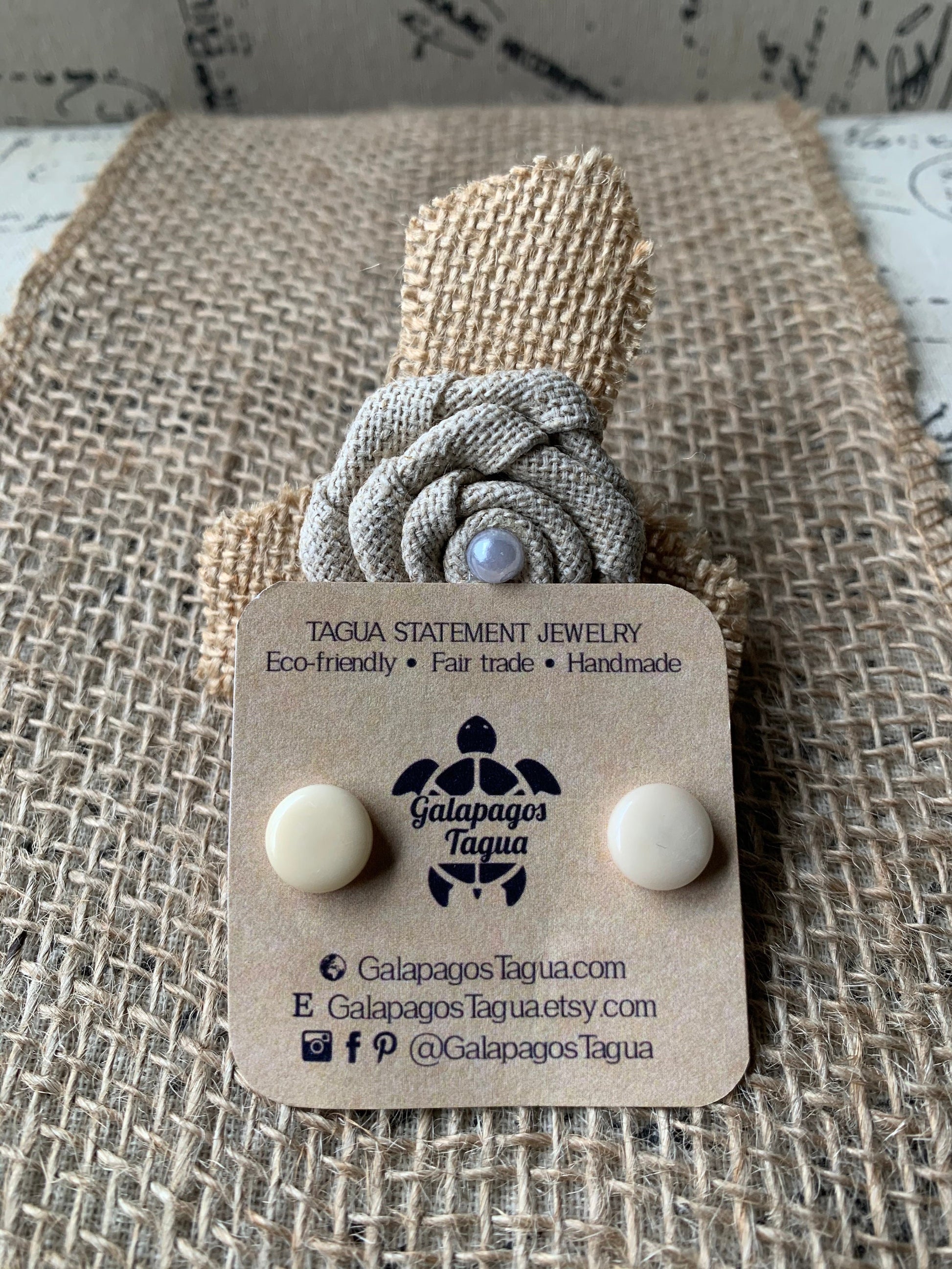 White stud earrings Round posts Geometric earrings Tagua nut jewelry Ivory 14 year Anniversary gift for wife Vegetable ivory jewelry Organic