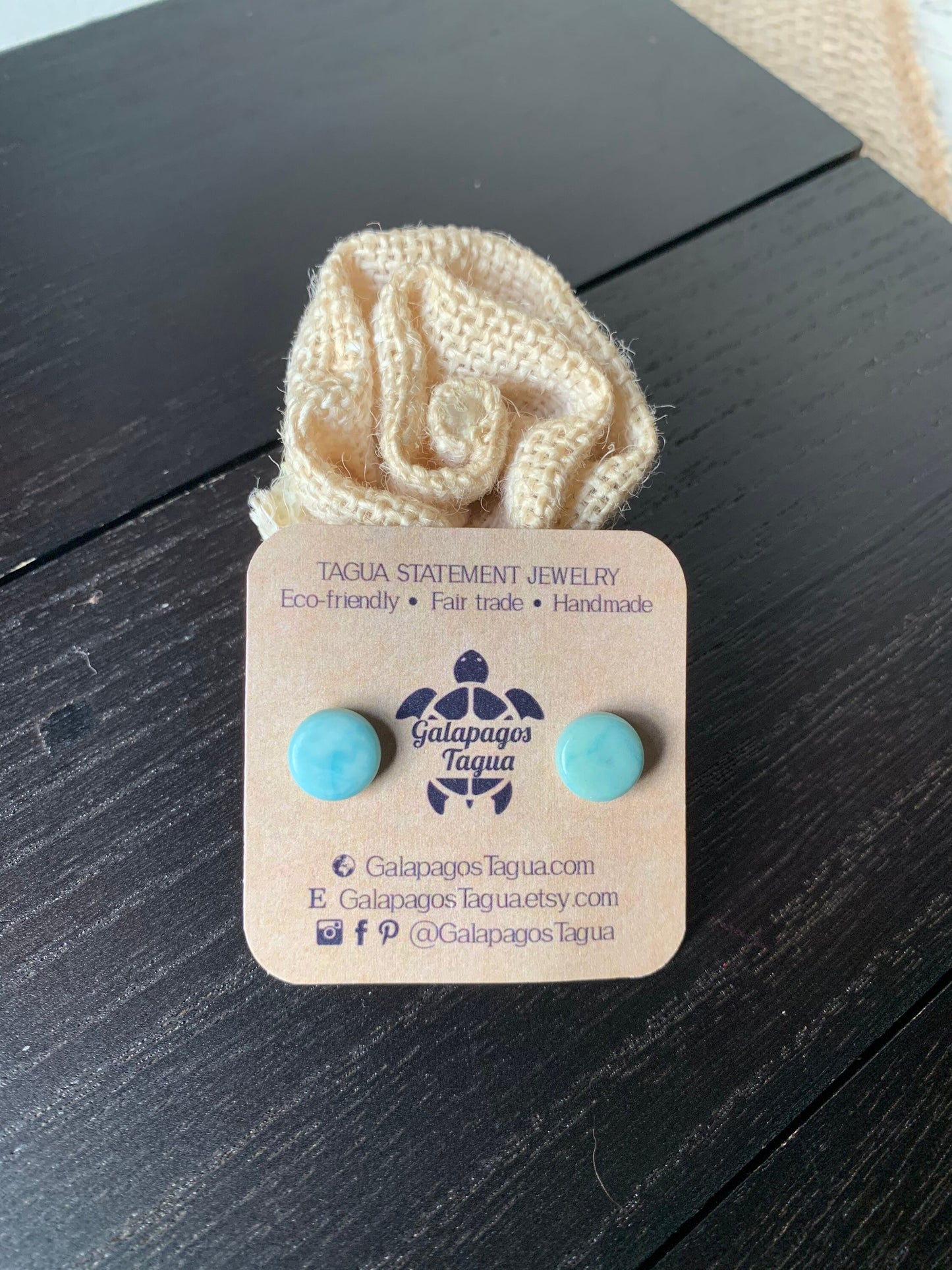 Aqua blue stud earrings Round beaded earrings Tagua jewelry Fall fashion trends Fall fashion 2025s Cute button earrings Wearable art