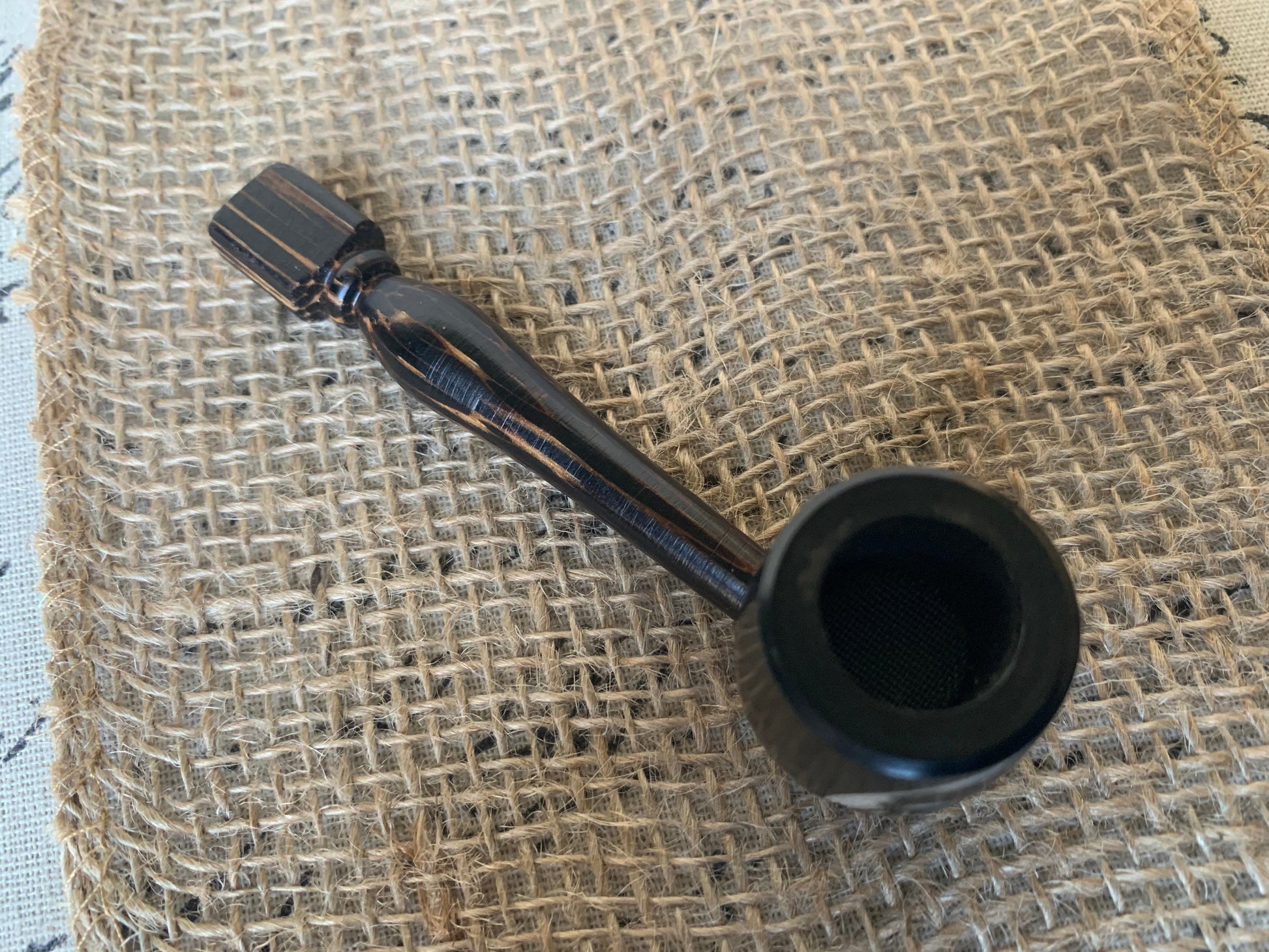 Sun moon stars smoking pipe Handcrafted smoking bowl Tagua nut Unique tribal hand pipe Shamanic healing tools Hippie style pipe Gift for her