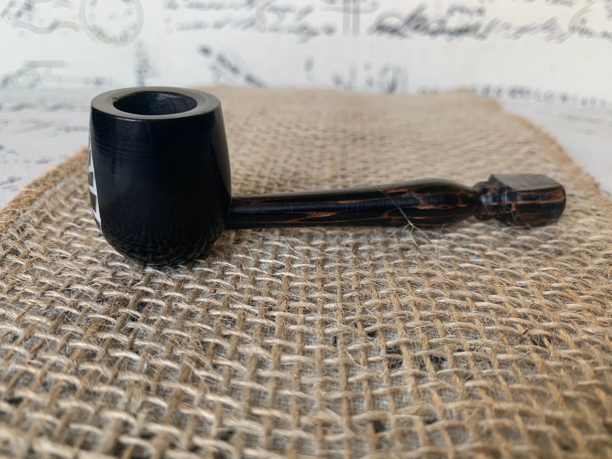 Leaves smoking pipe Handcrafted smoking bowl Tagua and wood Unique tribal hand pipe Shamanic healing tools Chanupa Shrooms Gifts for smokers