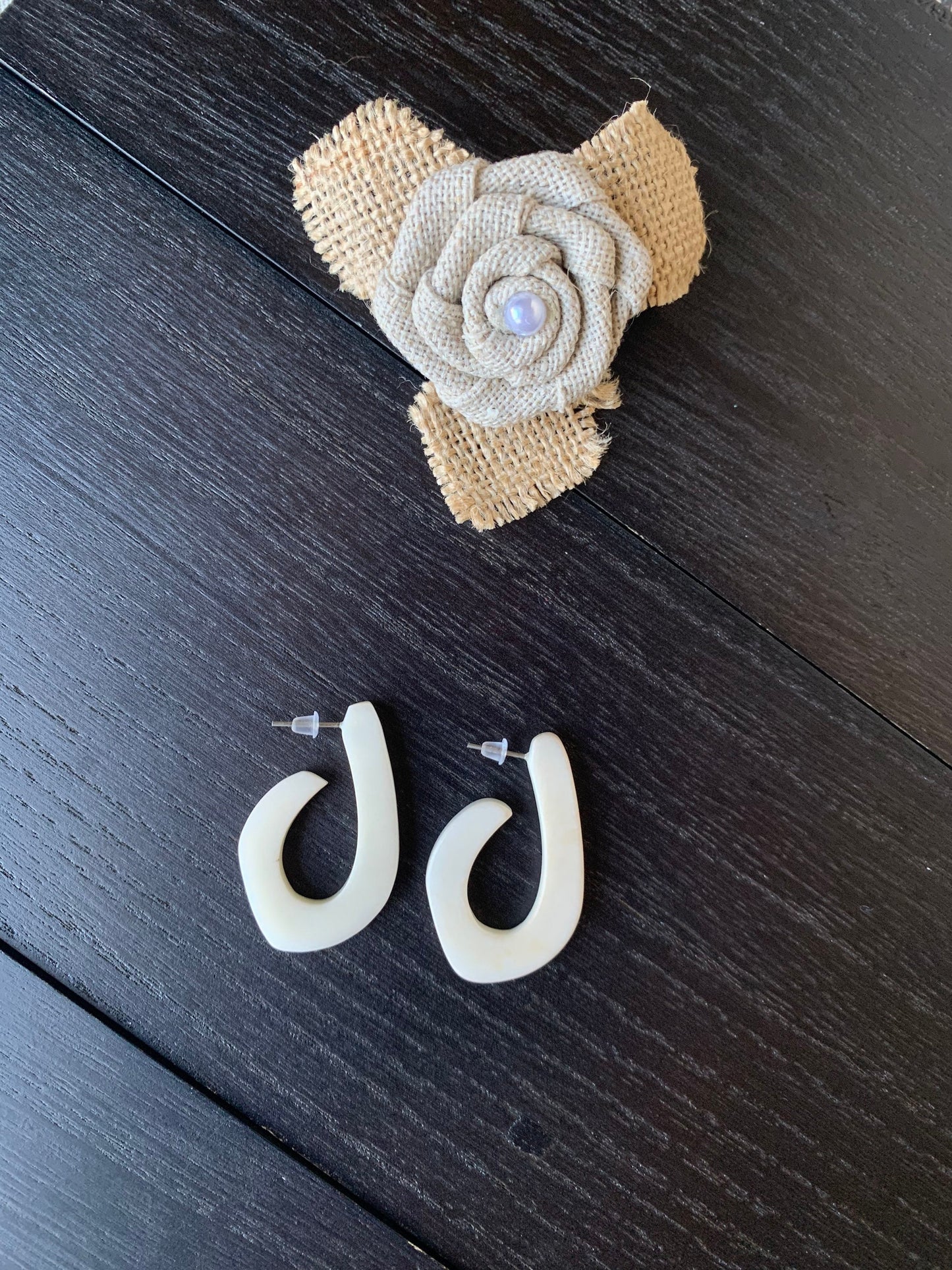 White statement earrings 14 wedding Anniversary gift for wife Tagua laser cut earrings Ivory statement hoop earrings Spring fashion trends