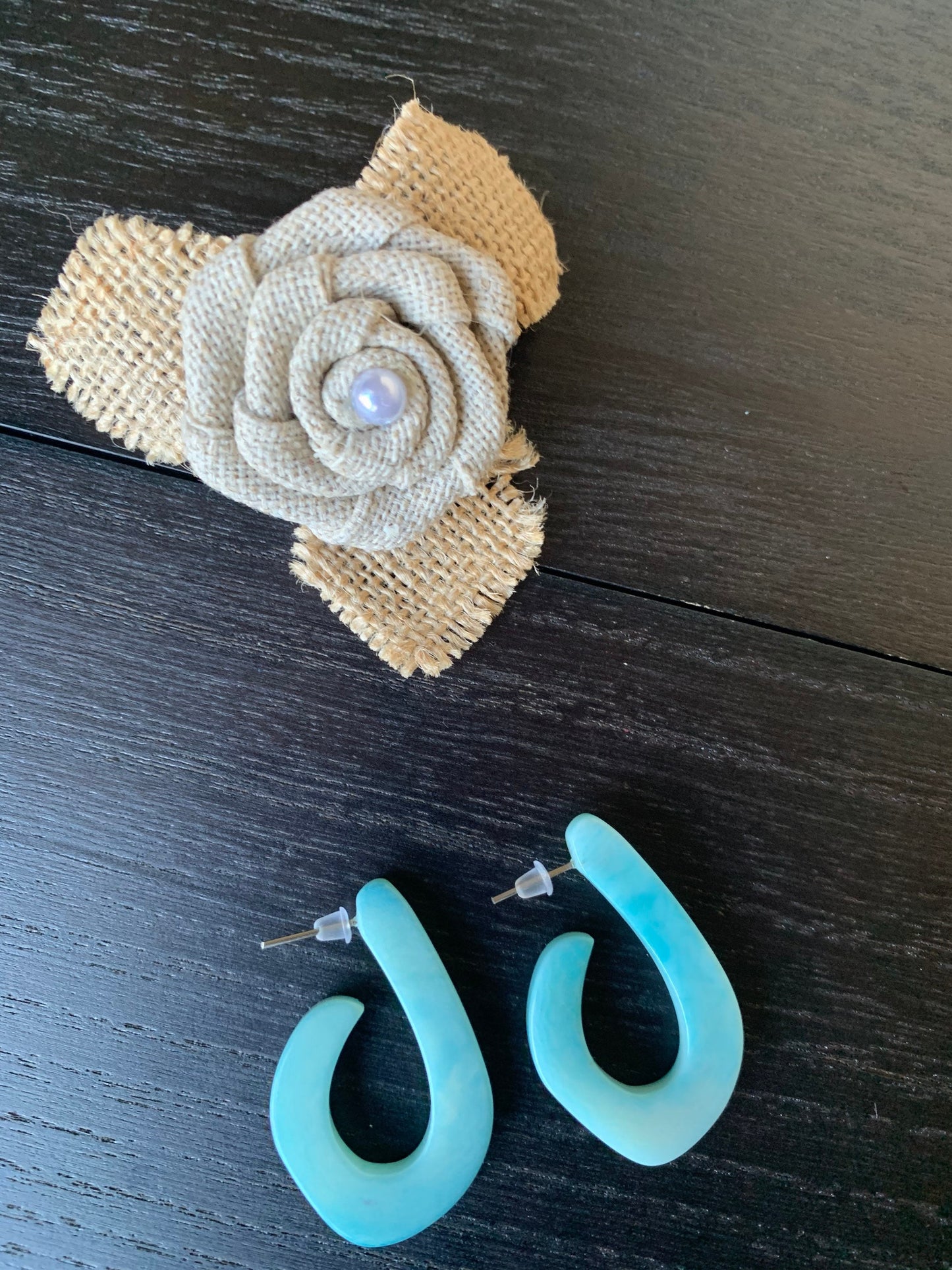 Turquoise blue statement earrings Beaded hoop earrings Tagua laser cut earring Ecuador handmade earrings Fall fashion 2025s Art to wear