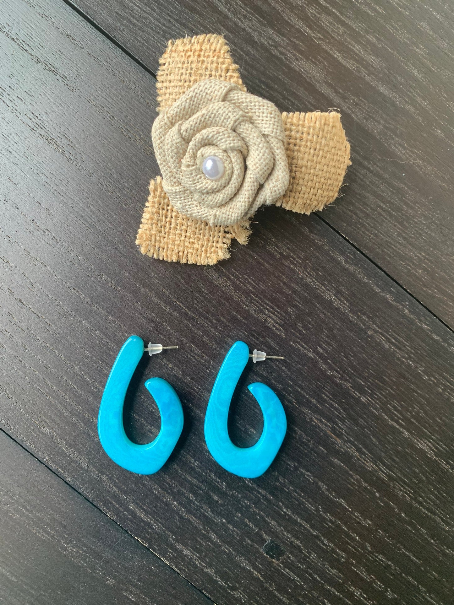 Turquoise statement earrings Tagua laser cut hoops Handmade beaded earrings Hypoallergenic hoops Wearable art Fall fashion Cruise wear