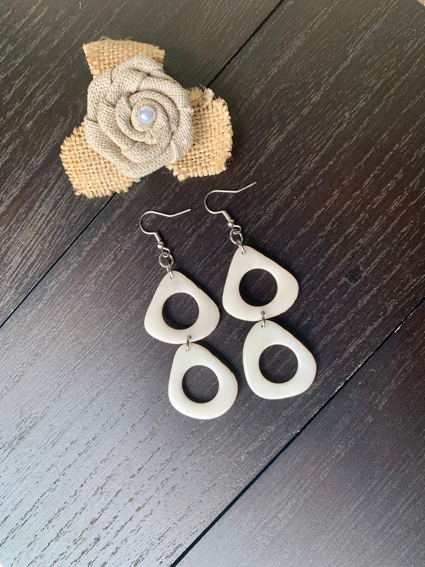 White extra long dangle fashion earrings Tagua jewelry 14 year wife anniversary Statement dangly earrings Wearable art Fall fashion