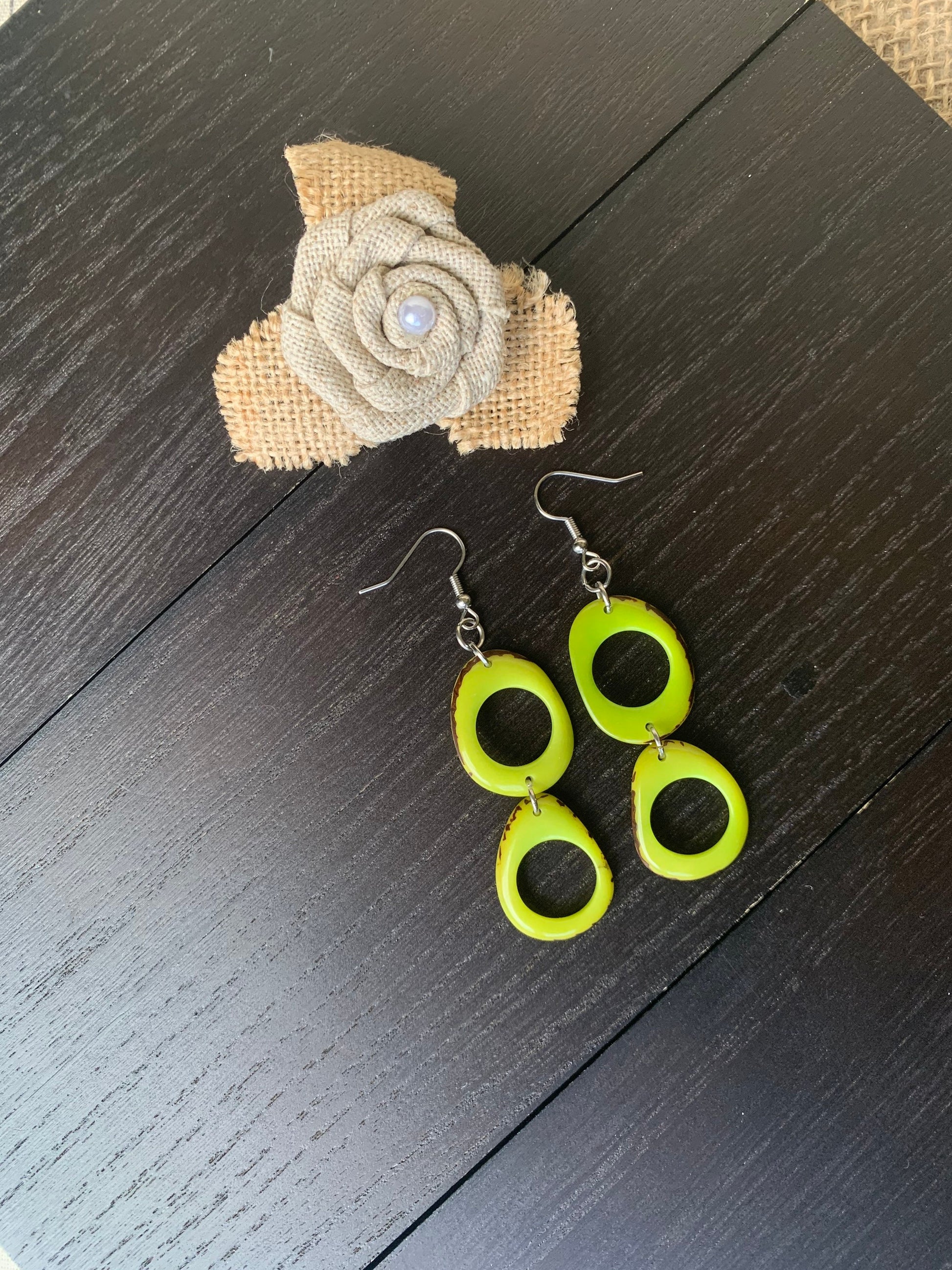 Lemon green extra long dangle earrings Tagua jewelry Statement drops Hypoallergenic and lightweight Mothers day gifts Spring fashion 2025