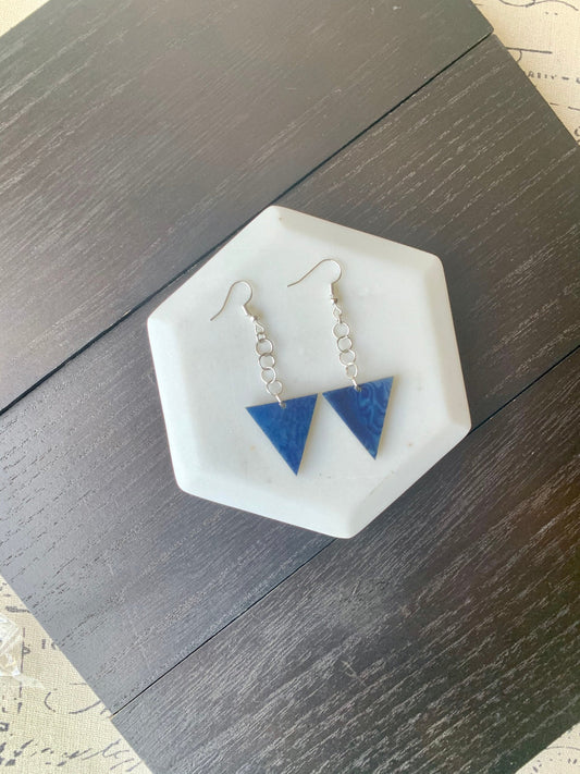 Blue earrings dangle Tagua earrings Fall fashion trends Dangly drop earrings Triangle earrings Fall fashion 2025s Fashionable gifts