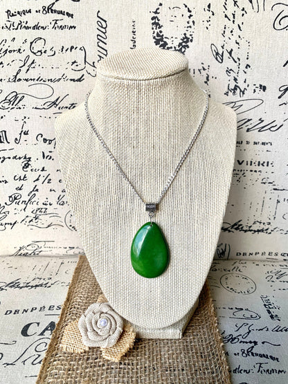 Green Tagua pendant Fashion jewelry Handmade beaded pendant NO chain Gifts under 10 Fall fashion trends Art to wear Boho style