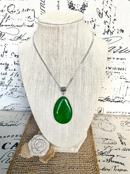 Green Tagua pendant Fashion jewelry Handmade beaded pendant NO chain Gifts under 10 Fall fashion trends Art to wear Boho style