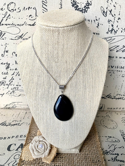 Handmade Black Tagua Nut Pendant, Eco Friendly Jewelry (No Chain)
