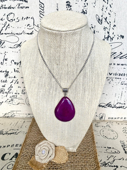 Purple beaded pendant Tagua jewelry Handmade bead pendant NO chain Fall fashion Wearable art Lightweight pendant Fall fashion 2025s