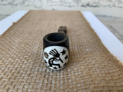 Kokopelli smoking pipe Hand carved wooden smoking bowl Southwestern tribal mini pipe Handmade tagua wood Sacred animals tribal pocket pipe