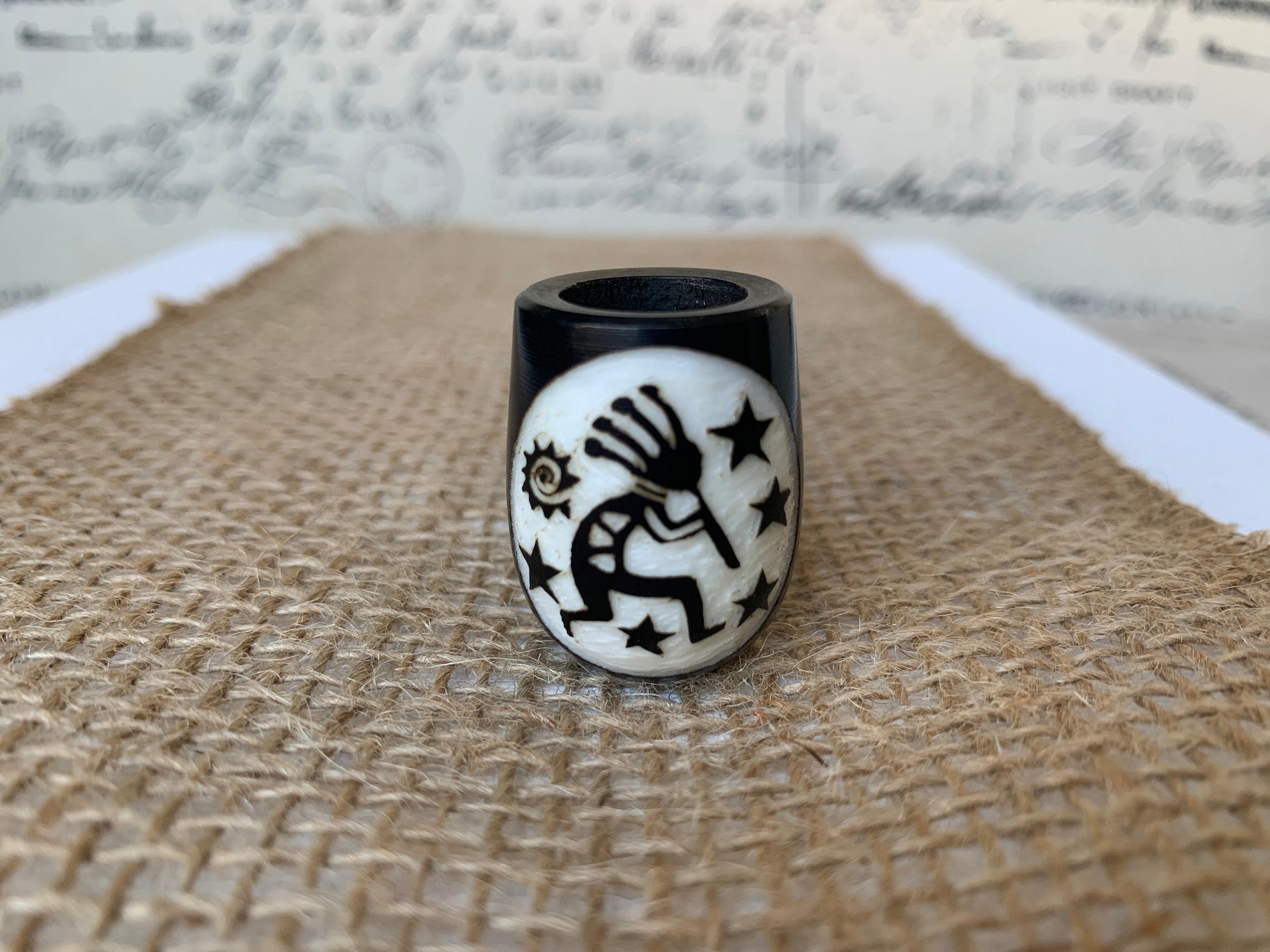 Kokopelli smoking pipe Hand carved wooden smoking bowl Southwestern tribal mini pipe Handmade tagua wood Sacred animals tribal pocket pipe