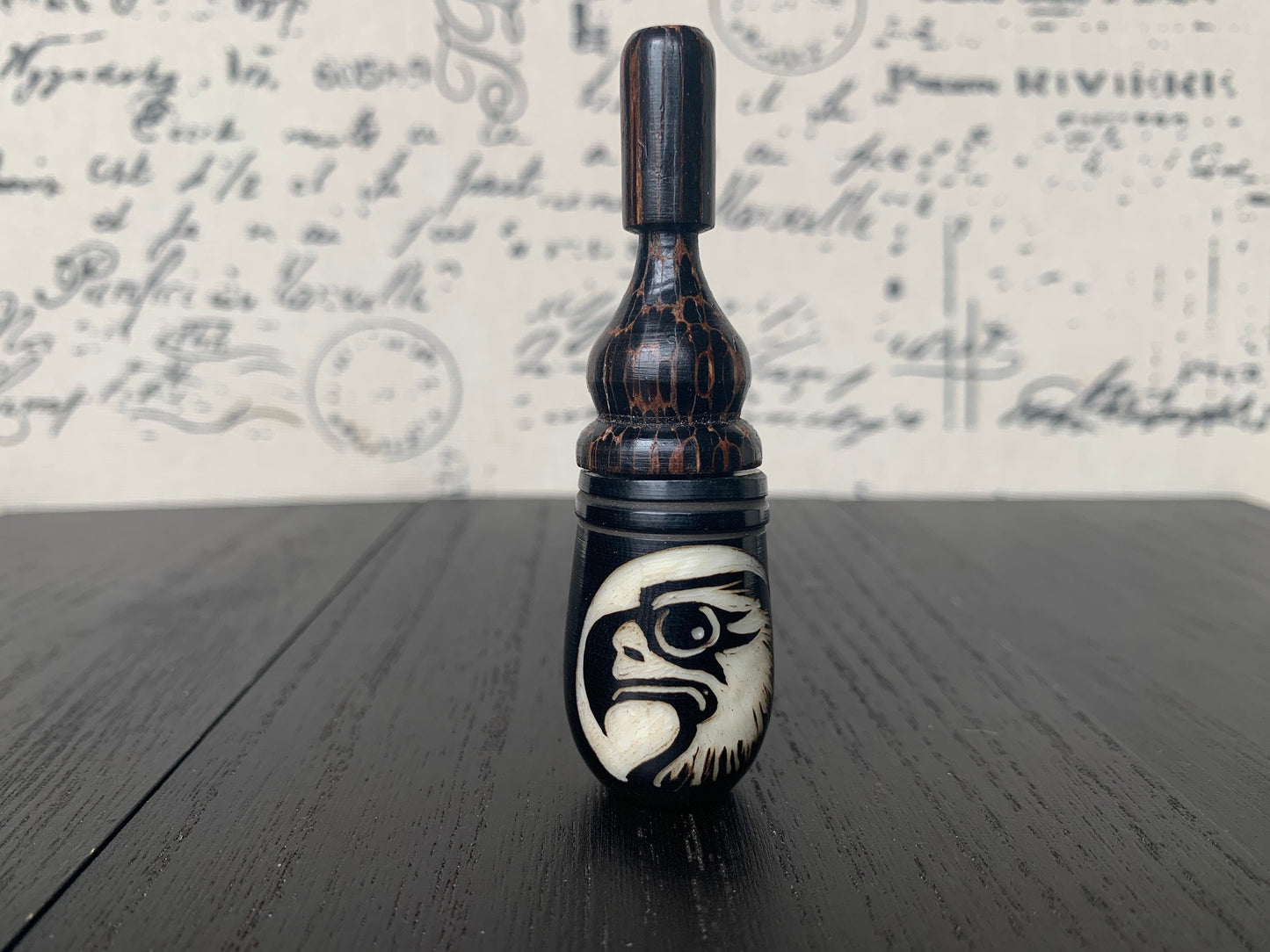 Eagle smoking pipe Handmade tagua nut and wood pocket pipe One of a kind tribal hand pipe Natural Organic Gift for smokers Sacred birds