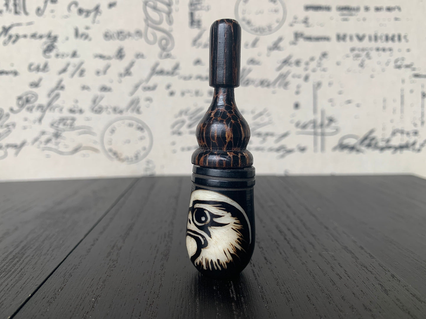 Eagle smoking pipe Handmade tagua nut and wood pocket pipe One of a kind tribal hand pipe Natural Organic Gift for smokers Sacred birds