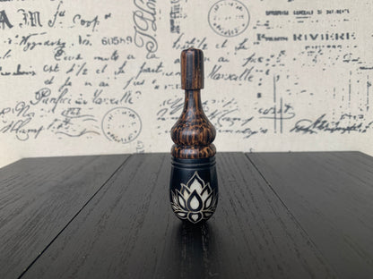 Lotus flower smoking pipe Handmade tagua and wood mini pipe One of a kind tribal hand pipe Natural Organic Gift for smokers Ceremonial pipe