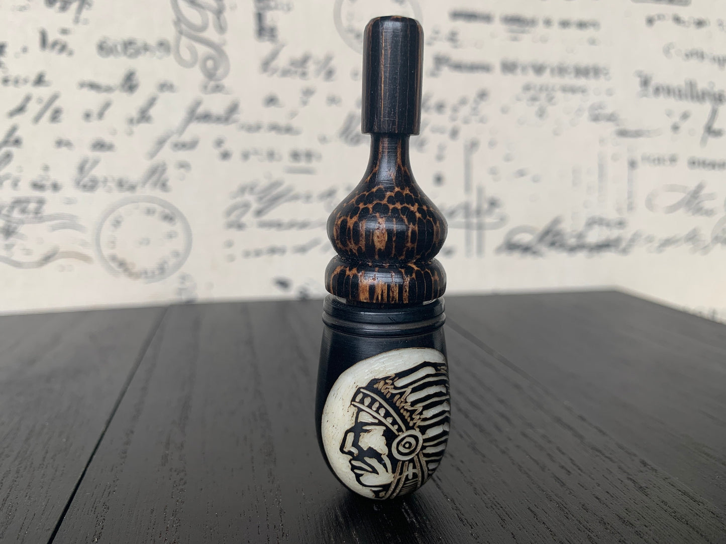 Native American Indian Chief smoking pipe Handmade tagua and wood pocket pipe One of a kind tribal hand pipe Gift for smoker Natural Organic