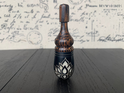 Lotus flower smoking pipe Handmade tagua and wood mini pipe One of a kind tribal hand pipe Natural Organic Gift for smokers Ceremonial pipe