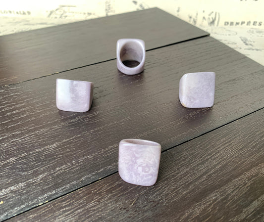 Tagua nut ring gray Unusual fashion jewelry Spring style Big bold cocktail ring Statement large Anniversary gift women Huge oversized ring