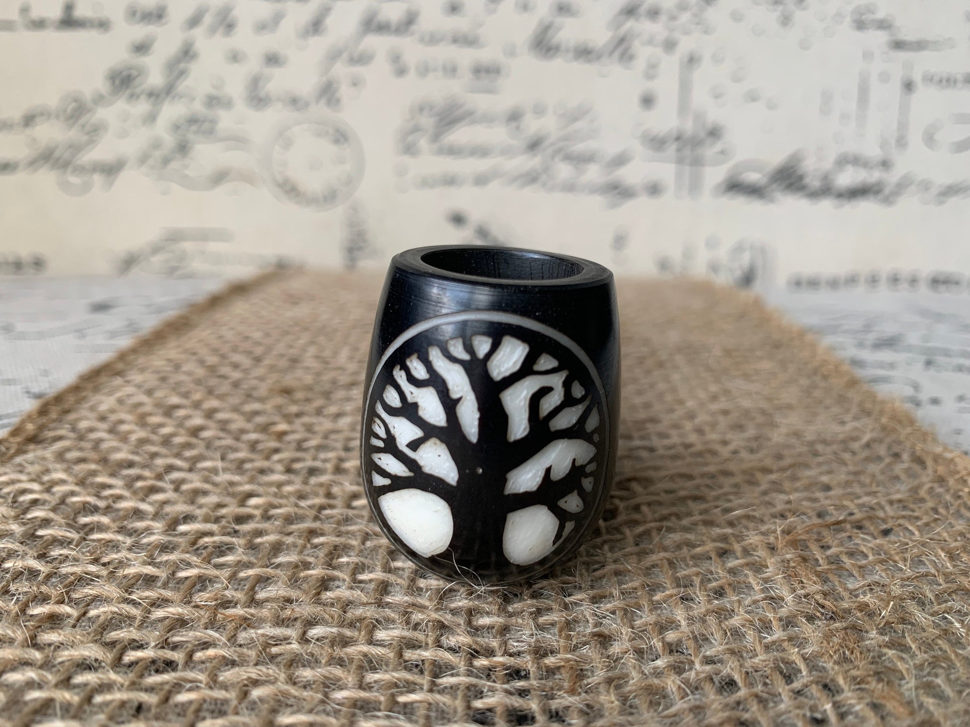 Tree of life smoking pipe Handcrafted smoking bowl Tagua nut Unique tribal hand pipe Shamanic healing tool Hippie style pipe Made in Ecuador