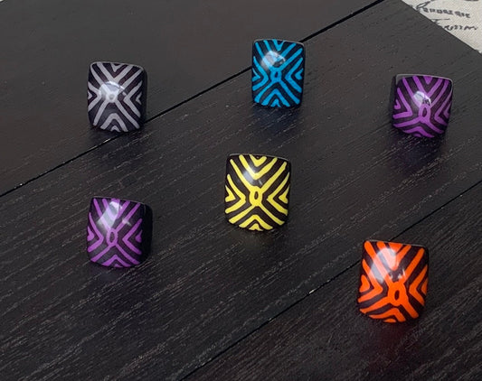 Chunky rings Hand painted statement cocktail ring Tagua nut jewelry Big bold dramatic ring Beach style Summer trends Huge oversized rings