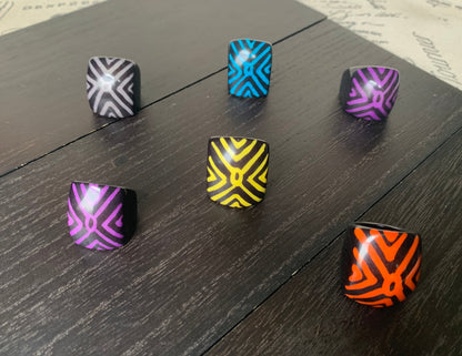 Chunky rings Hand painted statement cocktail ring Tagua nut jewelry Big bold dramatic ring Beach style Summer trends Huge oversized rings