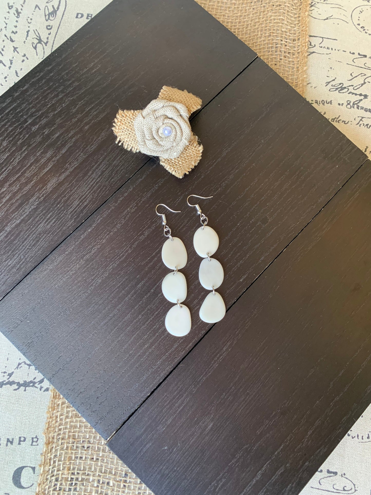 White earrings dangle Extra long tagua earrings Fall fashion 2025s Statement drops Boho mod style Fall fashion 2025 Waterfall earrings