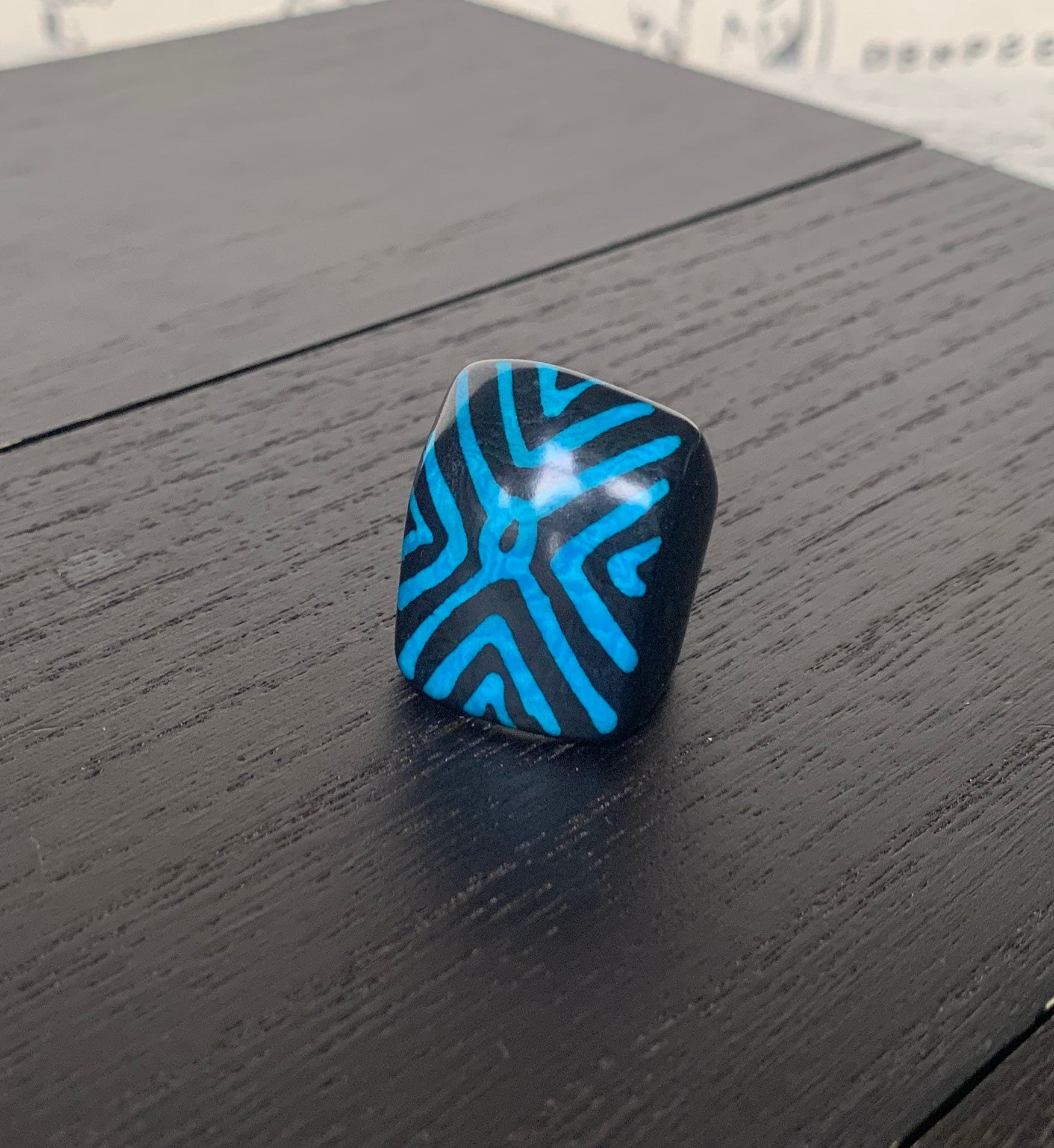 Chunky rings Hand painted statement cocktail ring Tagua nut jewelry Big bold dramatic ring Beach style Summer trends Huge oversized rings