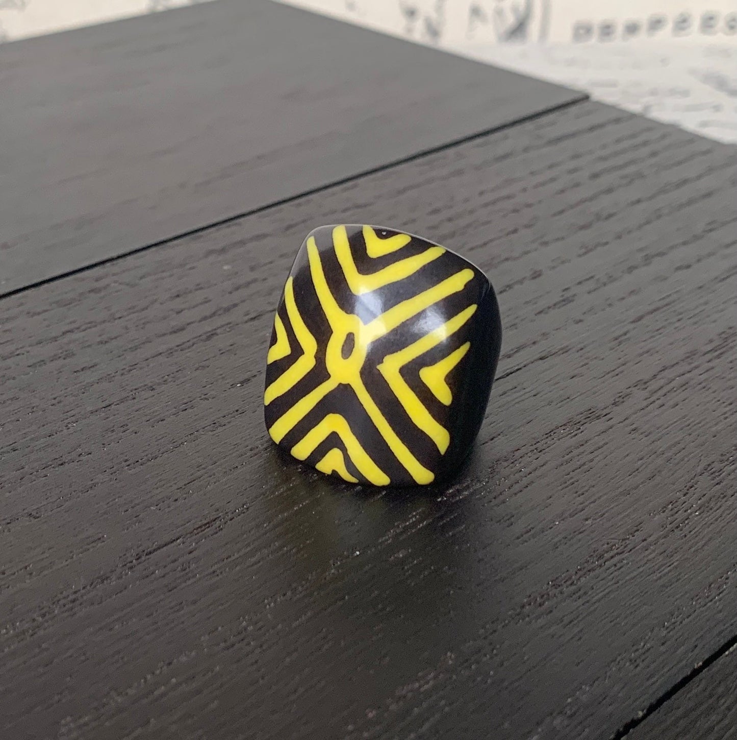 Chunky rings Hand painted statement cocktail ring Tagua nut jewelry Big bold dramatic ring Beach style Summer trends Huge oversized rings