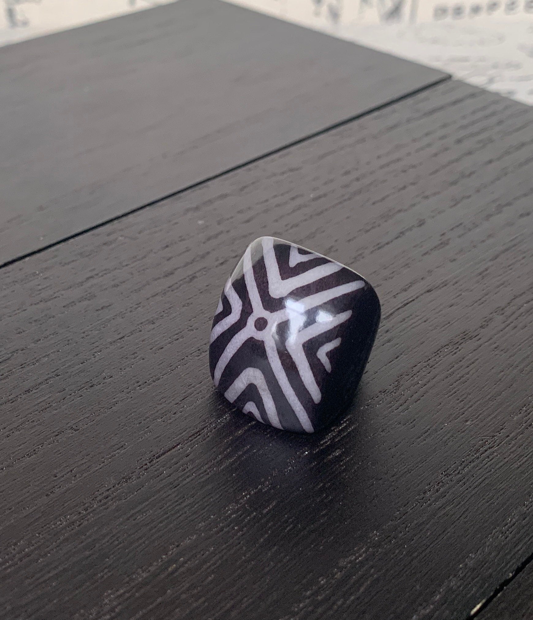 Chunky rings Hand painted statement cocktail ring Tagua nut jewelry Big bold dramatic ring Beach style Summer trends Huge oversized rings