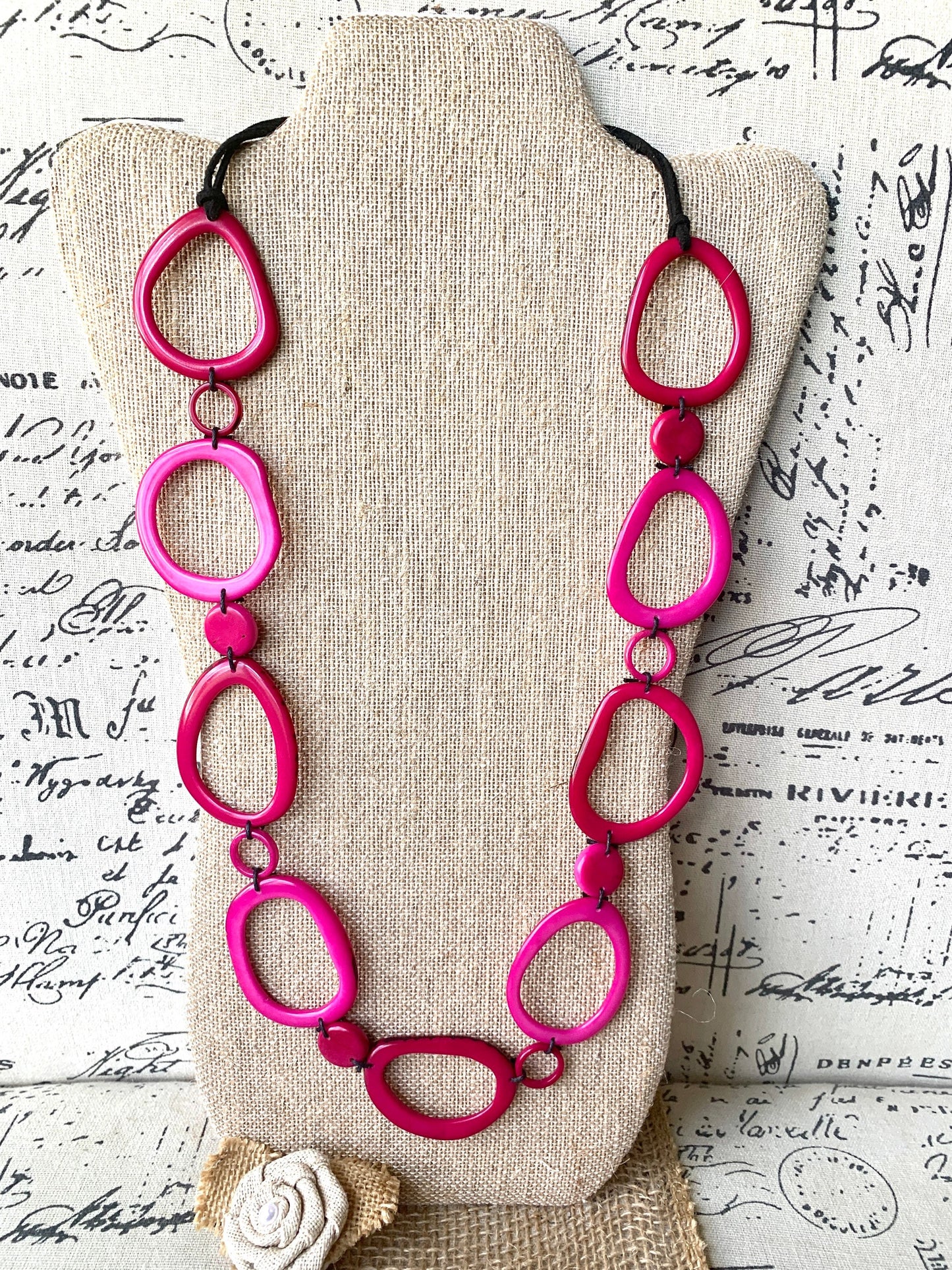 Pink necklace for woman Wearable art Funky statement jewelry Fashionable gifts Lightweight necklace Artsy gifts women Fall fashion