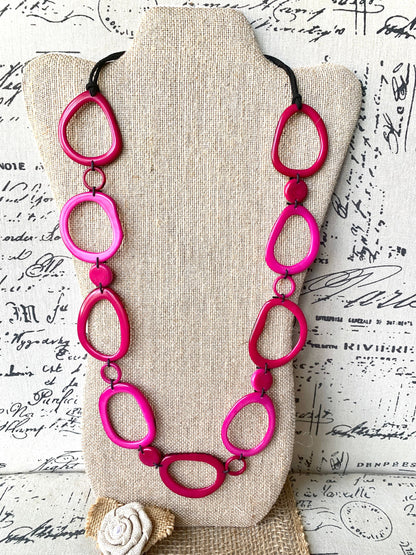 Pink necklace for woman Wearable art Funky statement jewelry Fashionable gifts Lightweight necklace Artsy gifts women Fall fashion