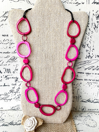 Pink necklace for woman Wearable art Funky statement jewelry Fashionable gifts Lightweight necklace Artsy gifts women Fall fashion