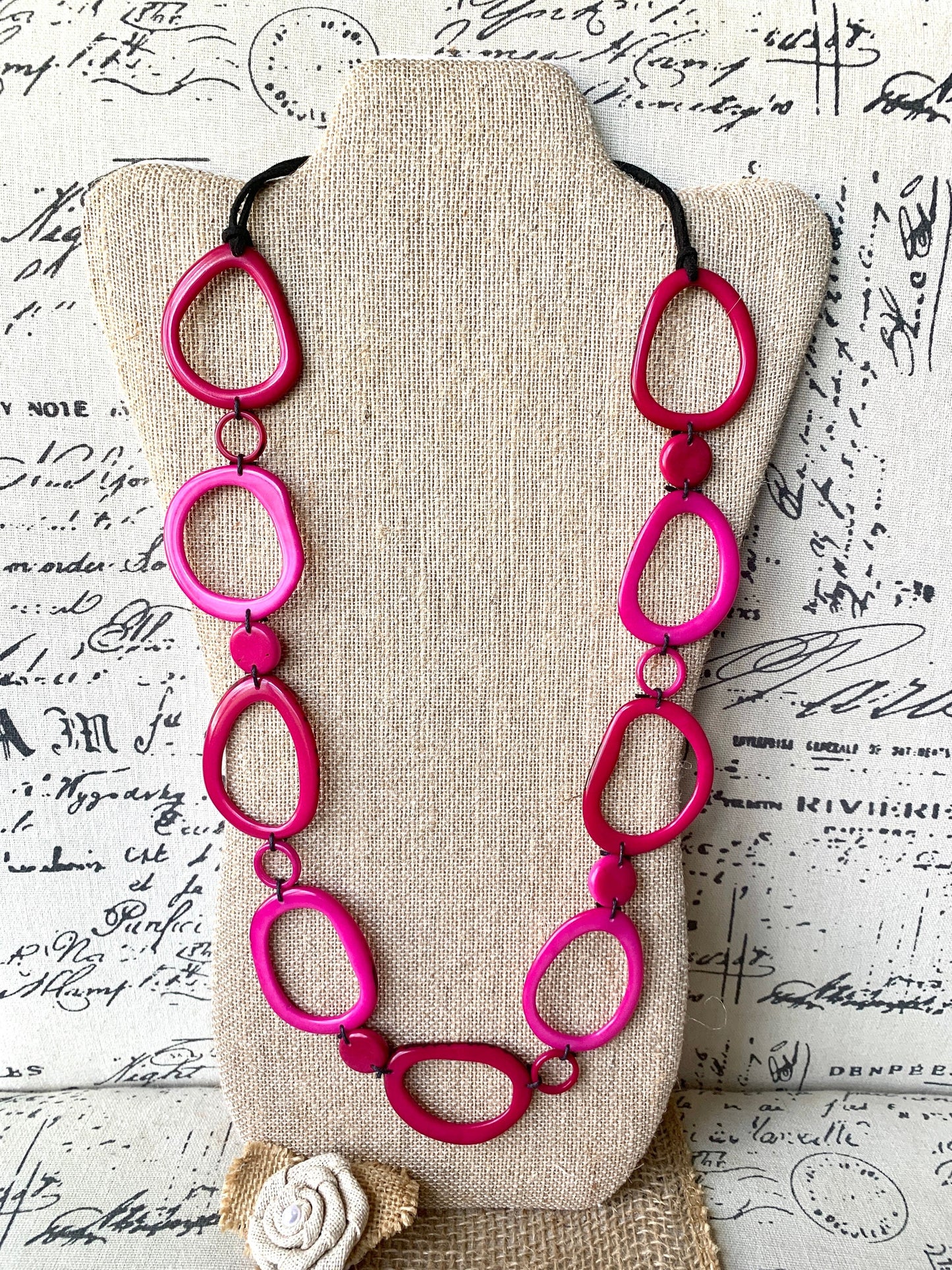 Pink necklace for woman Wearable art Funky statement jewelry Fashionable gifts Lightweight necklace Artsy gifts women Fall fashion